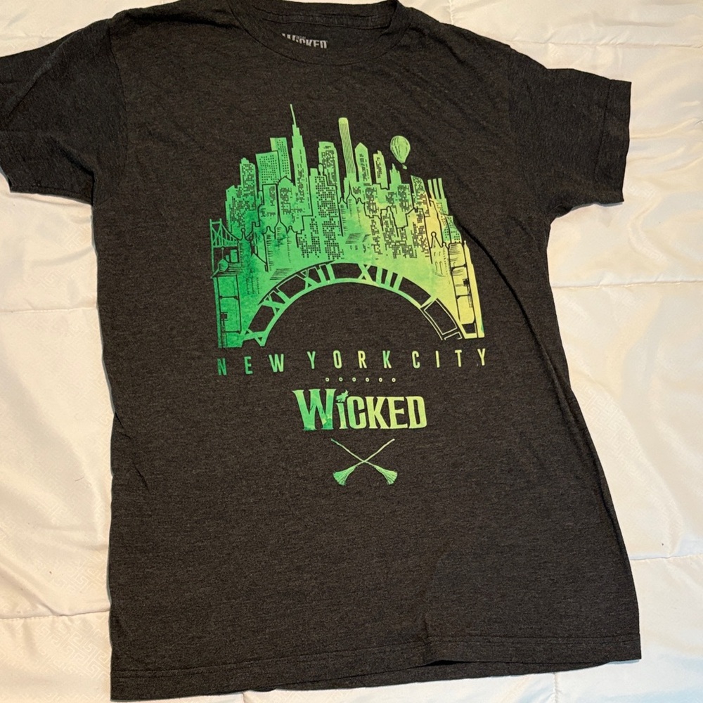 Wicked Broadway T-Shirt - Black with Green Ombre Print- washed but never worn